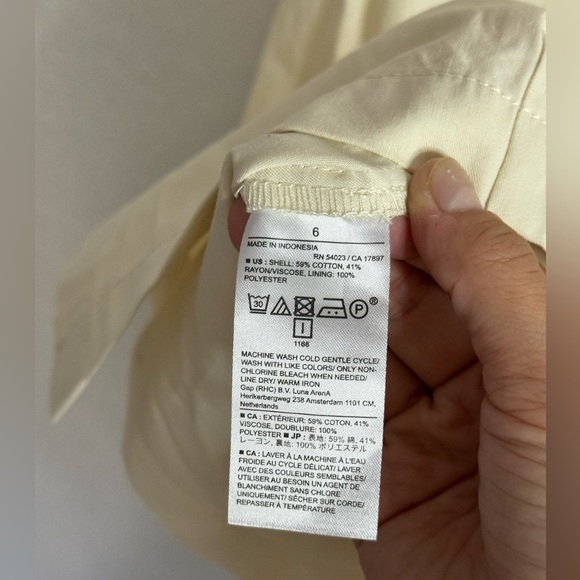 Banana Republic Dress Women 6 Ivory Midi Halter Button Front Ruched Yacht Beach - Picture 8 of 11